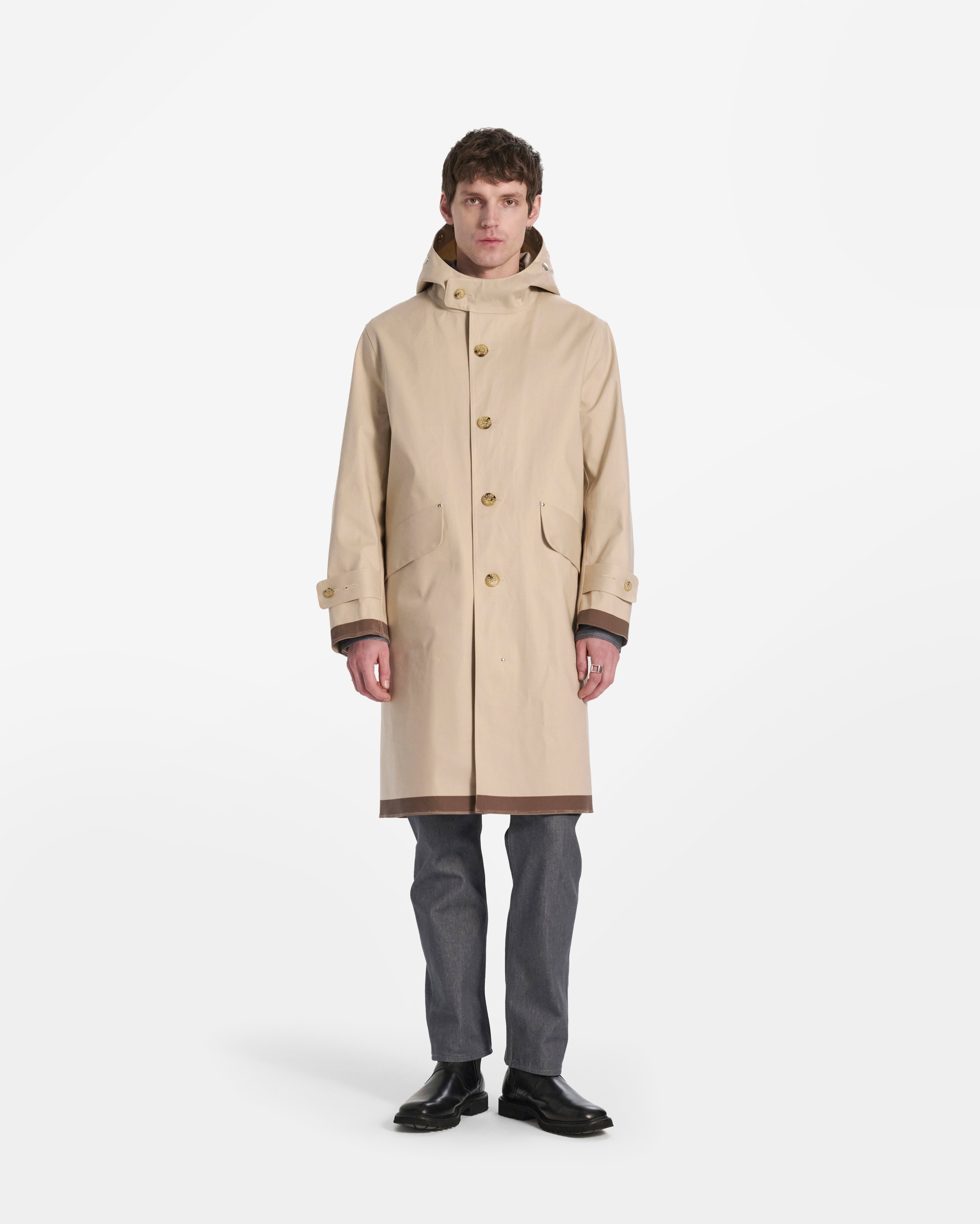 Kirkton Rubberised Hooded 3/4 Length Coat