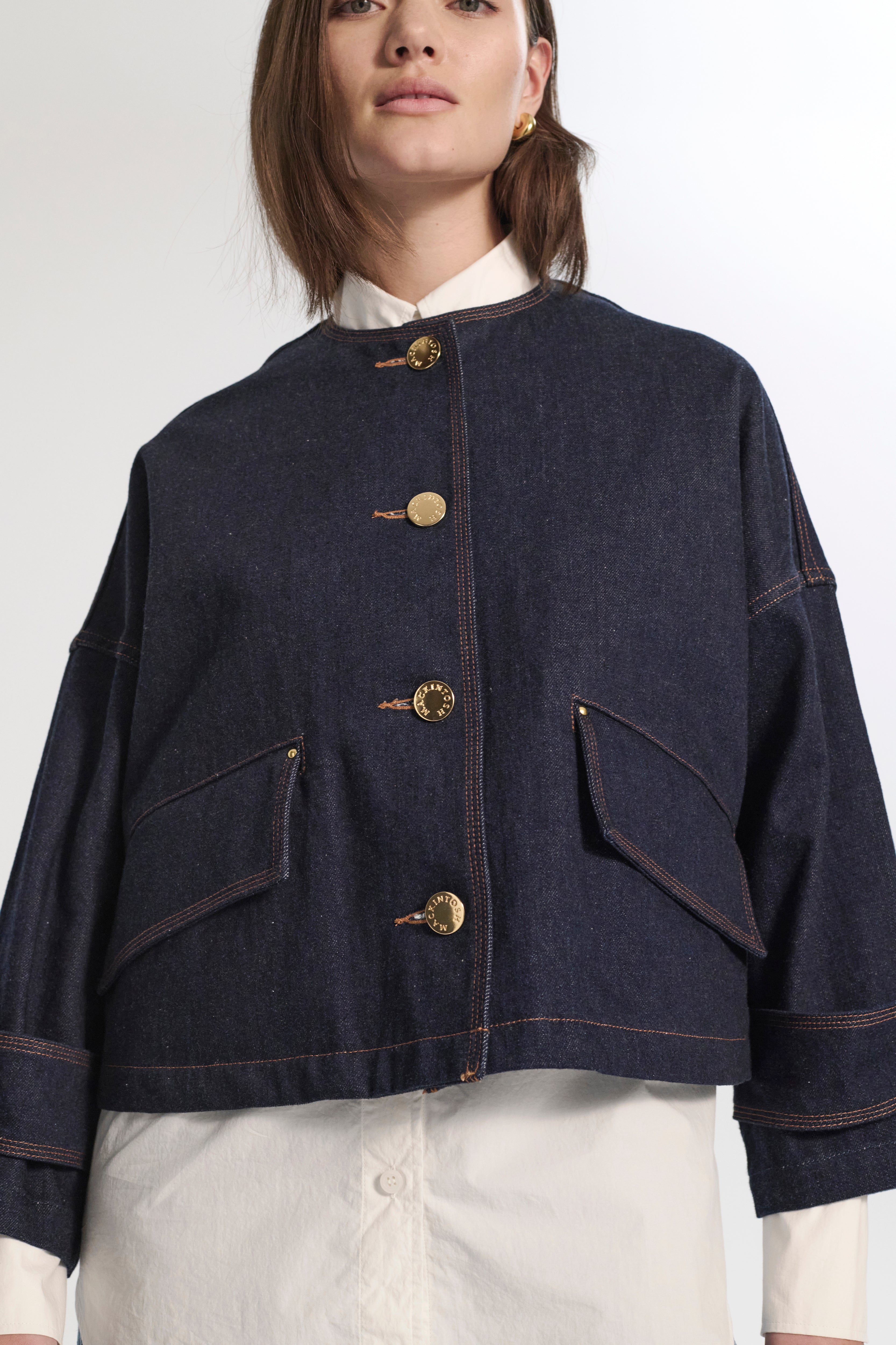 Humbie Collarless Denim Jacket