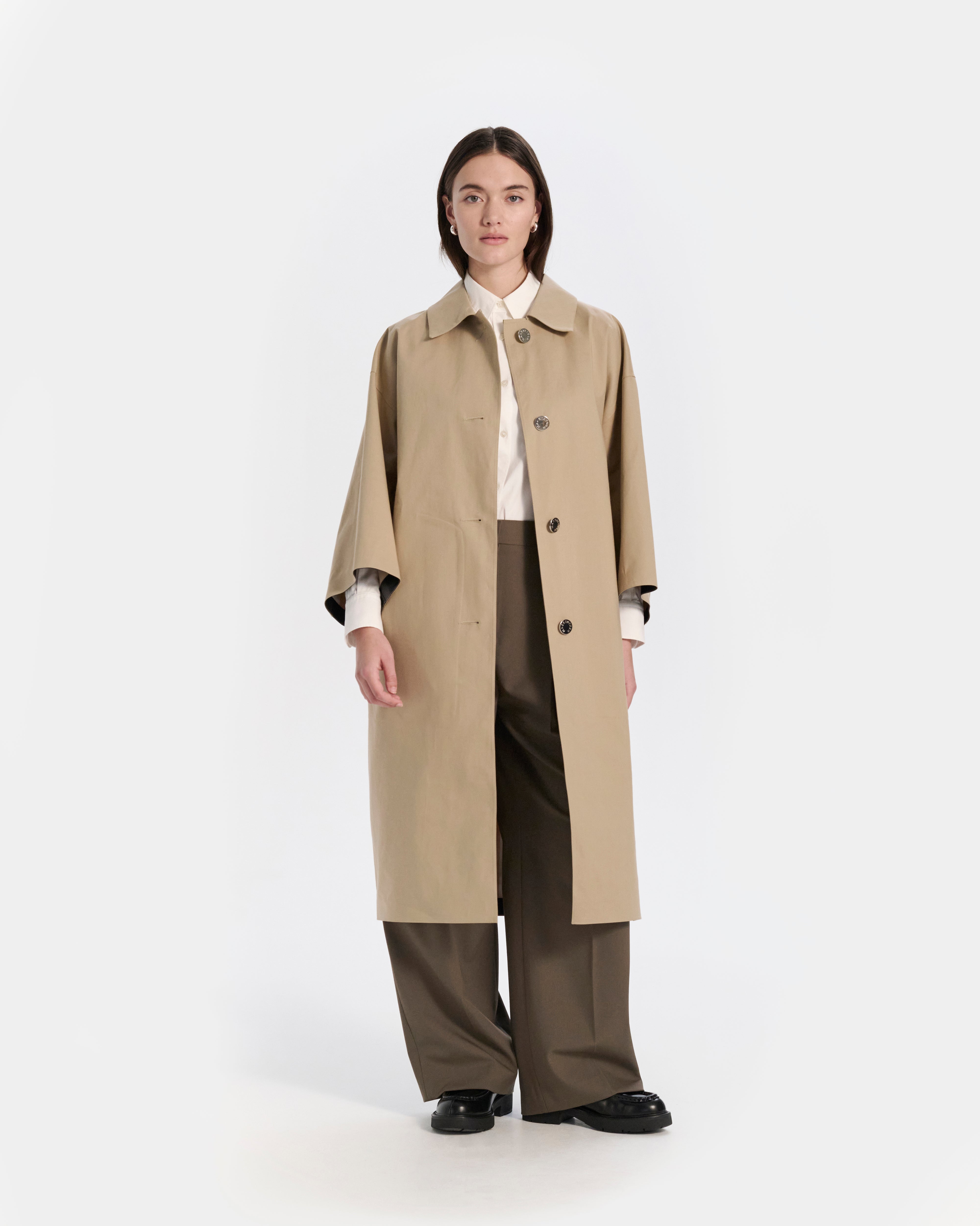 Collin Rubberised Cropped Sleeve Coat