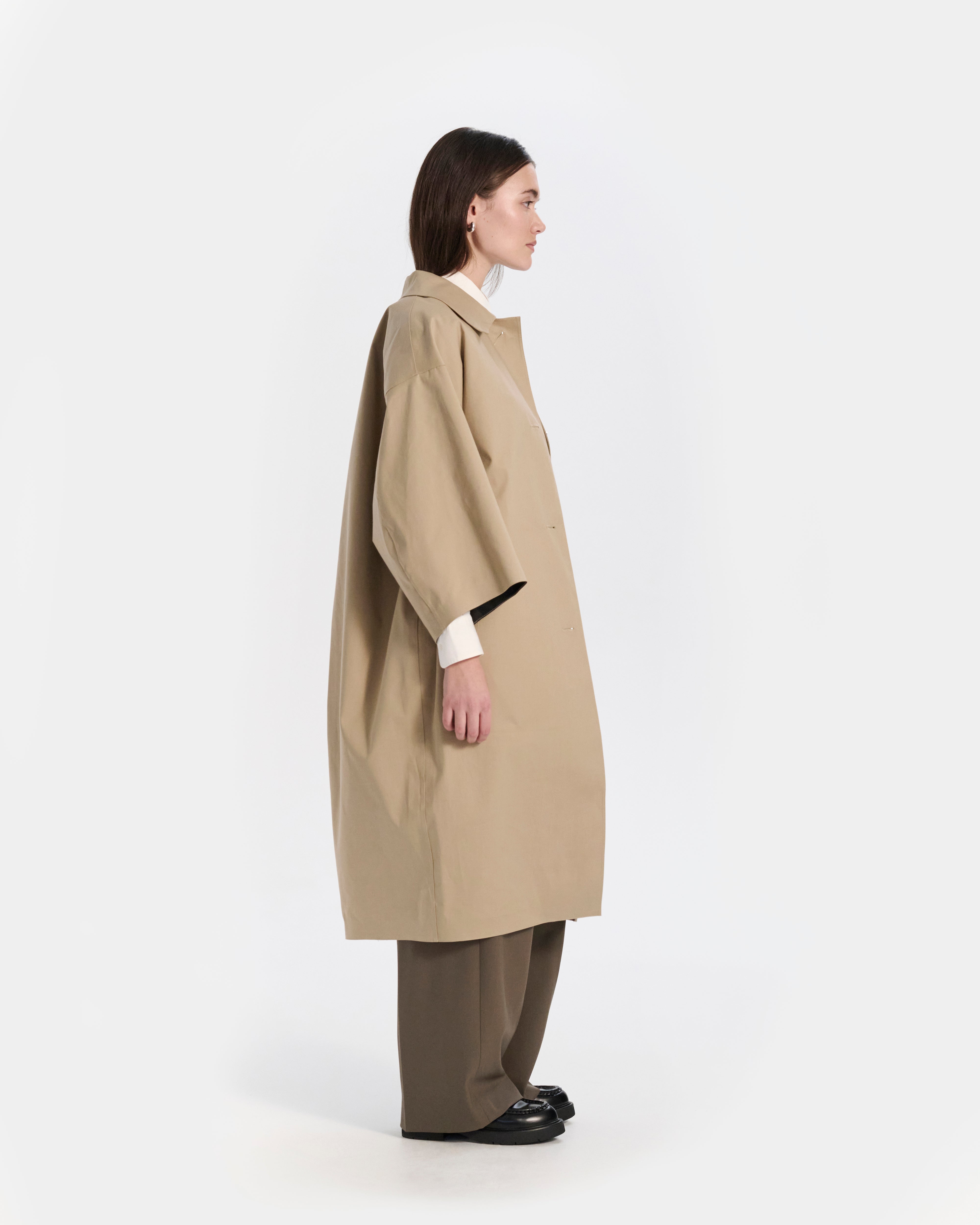 Collin Rubberised Cropped Sleeve Coat