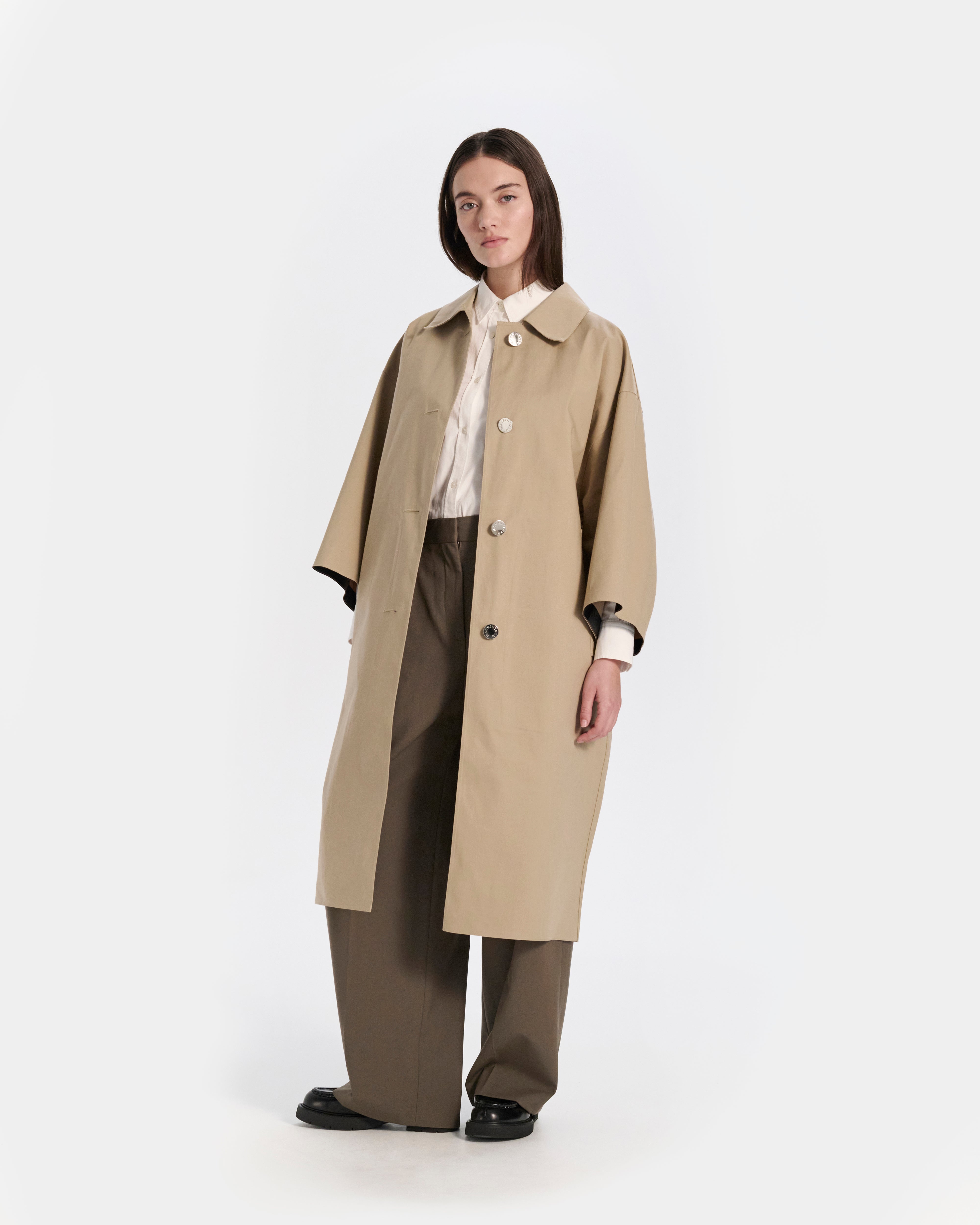 Collin Rubberised Cropped Sleeve Coat