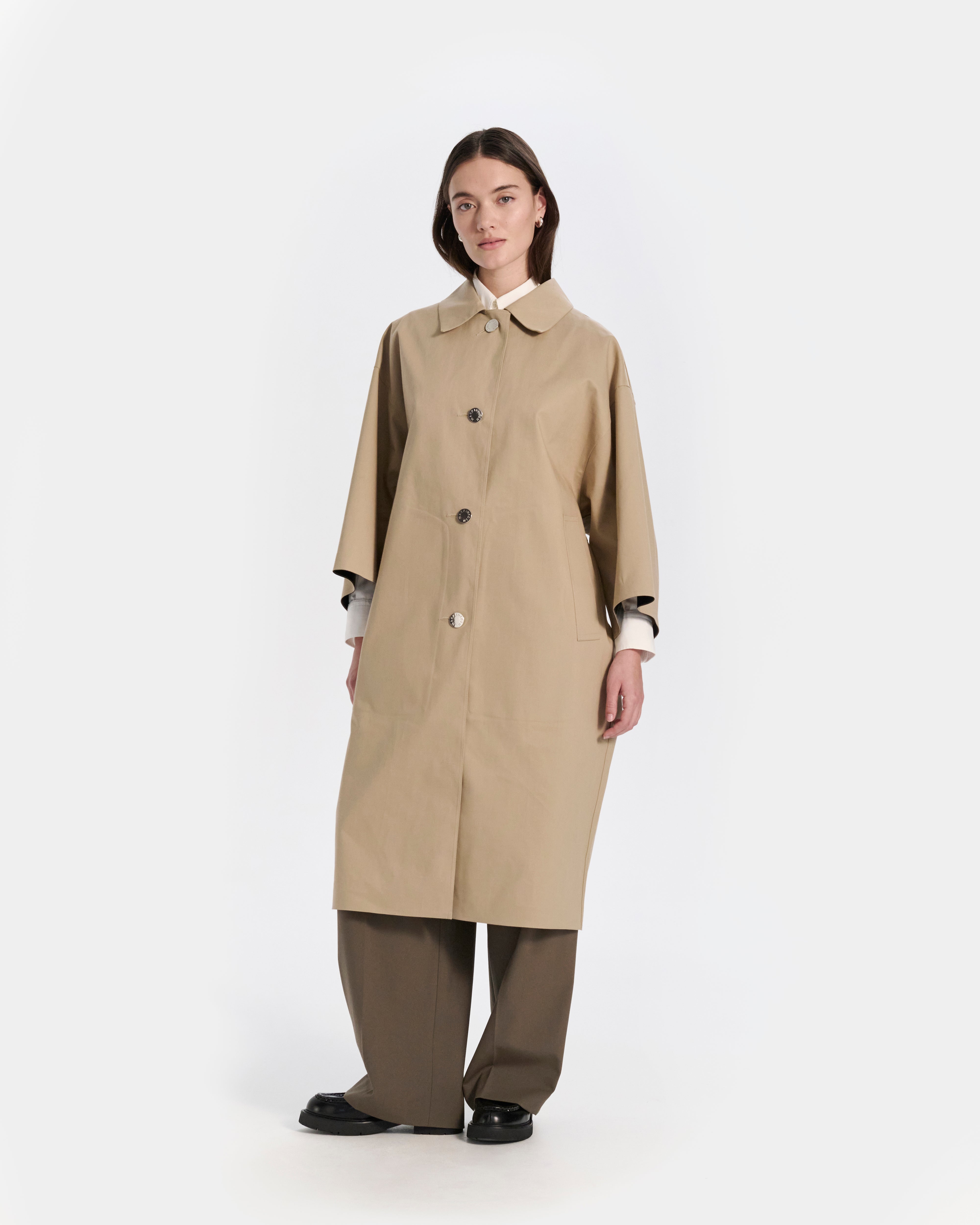 Collin Rubberised Cropped Sleeve Coat