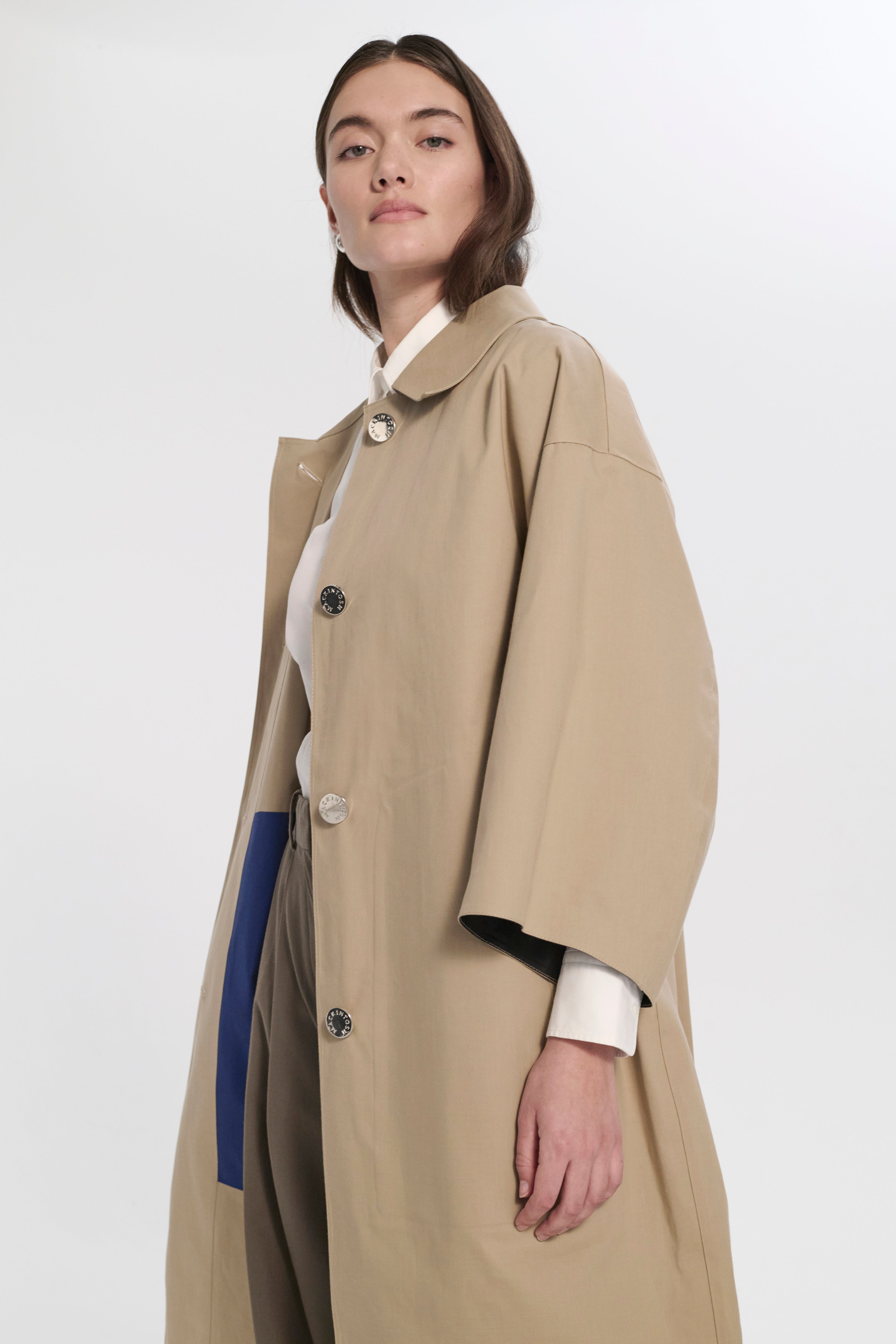 Collin Rubberised Cropped Sleeve Coat