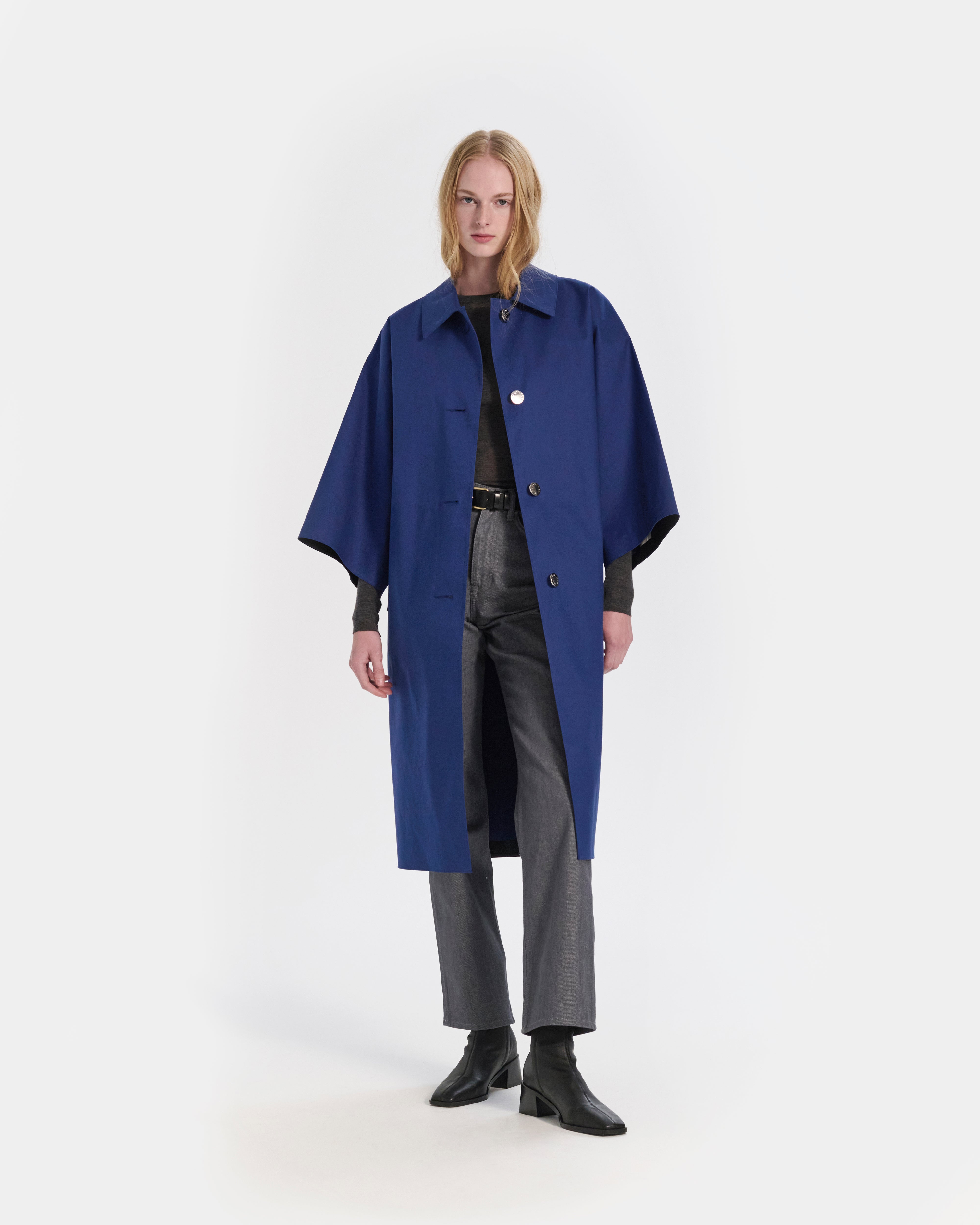 Collin Rubberised Cropped Sleeve Coat