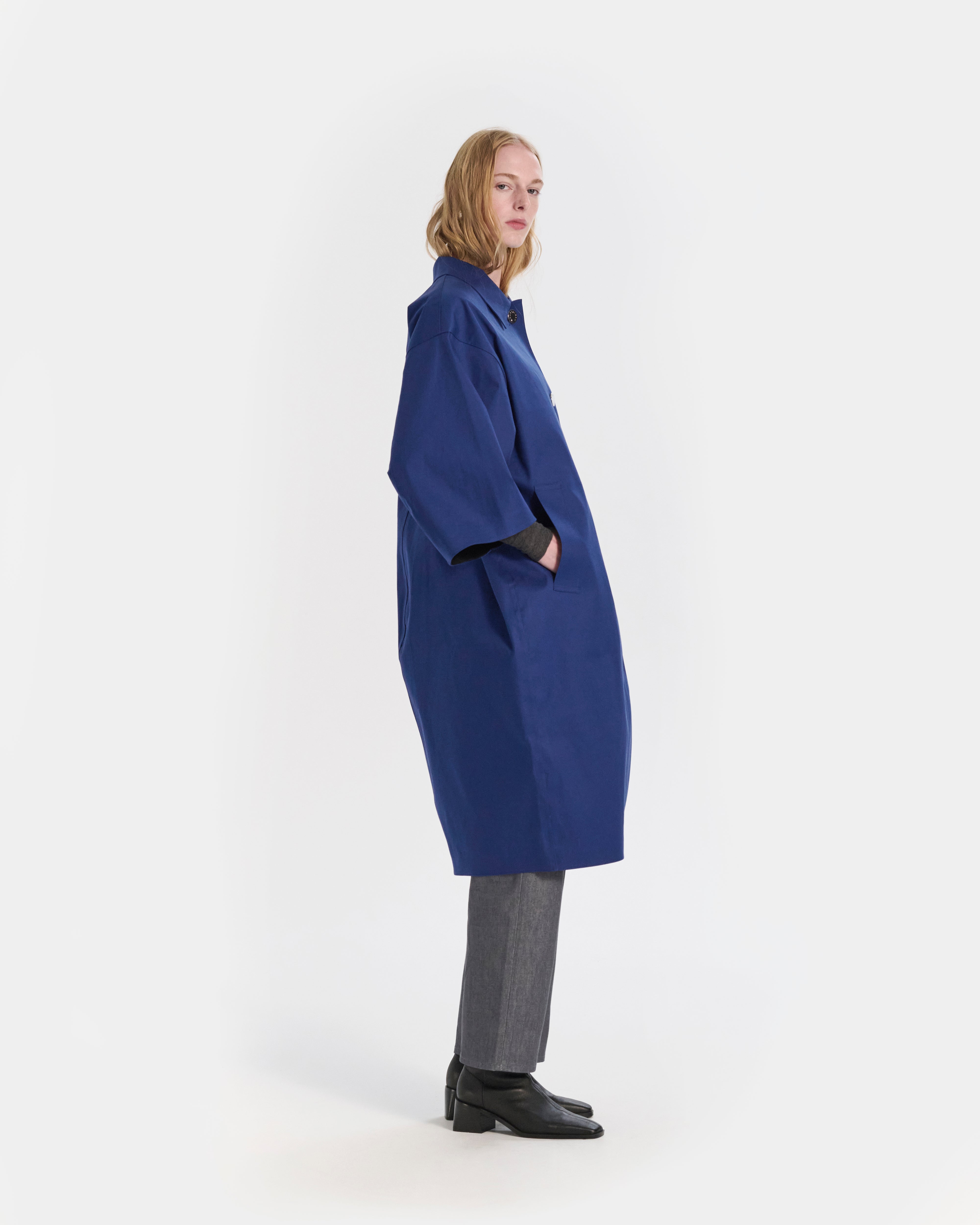 Collin Rubberised Cropped Sleeve Coat