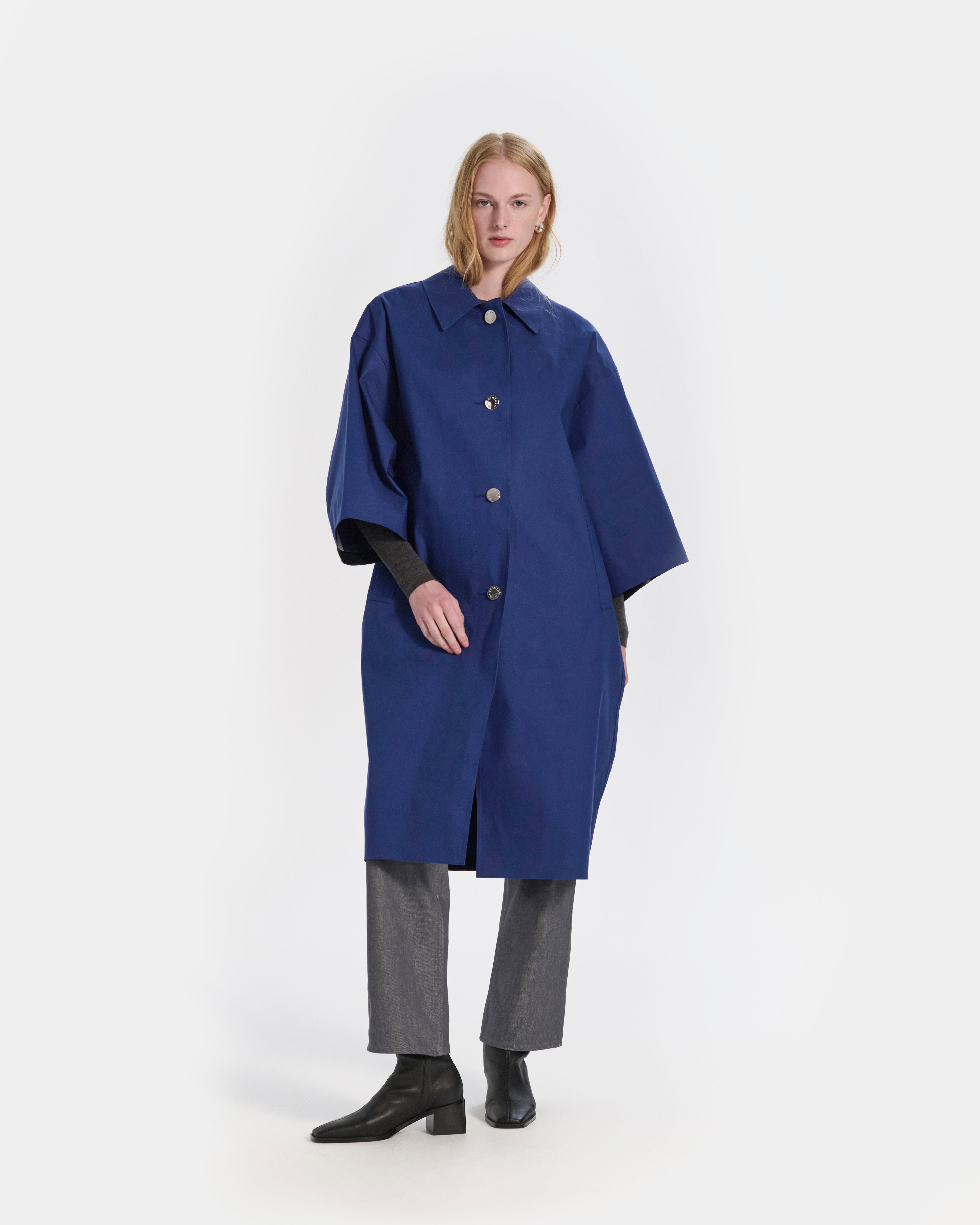 Collin Rubberised Cropped Sleeve Coat