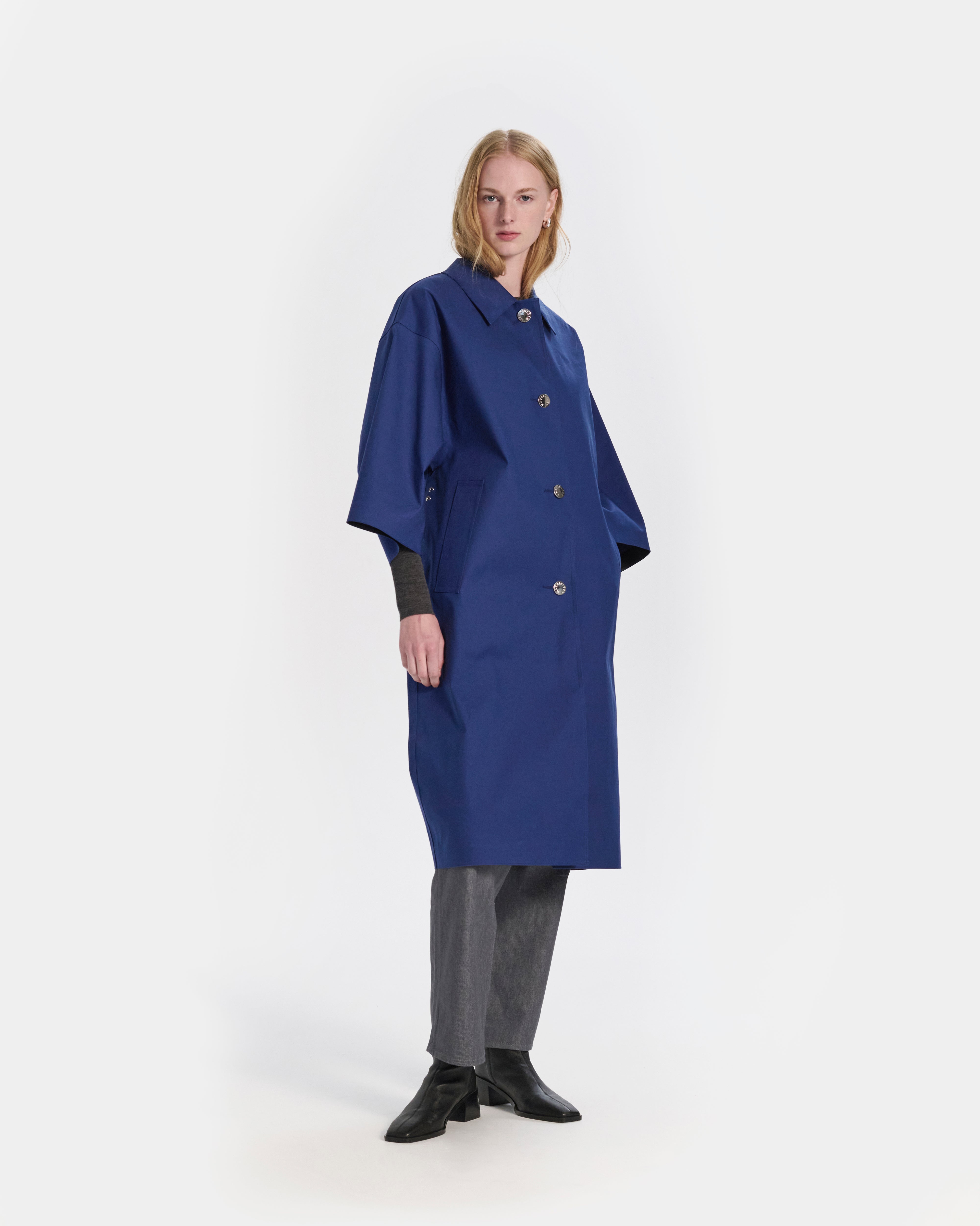 Collin Rubberised Cropped Sleeve Coat