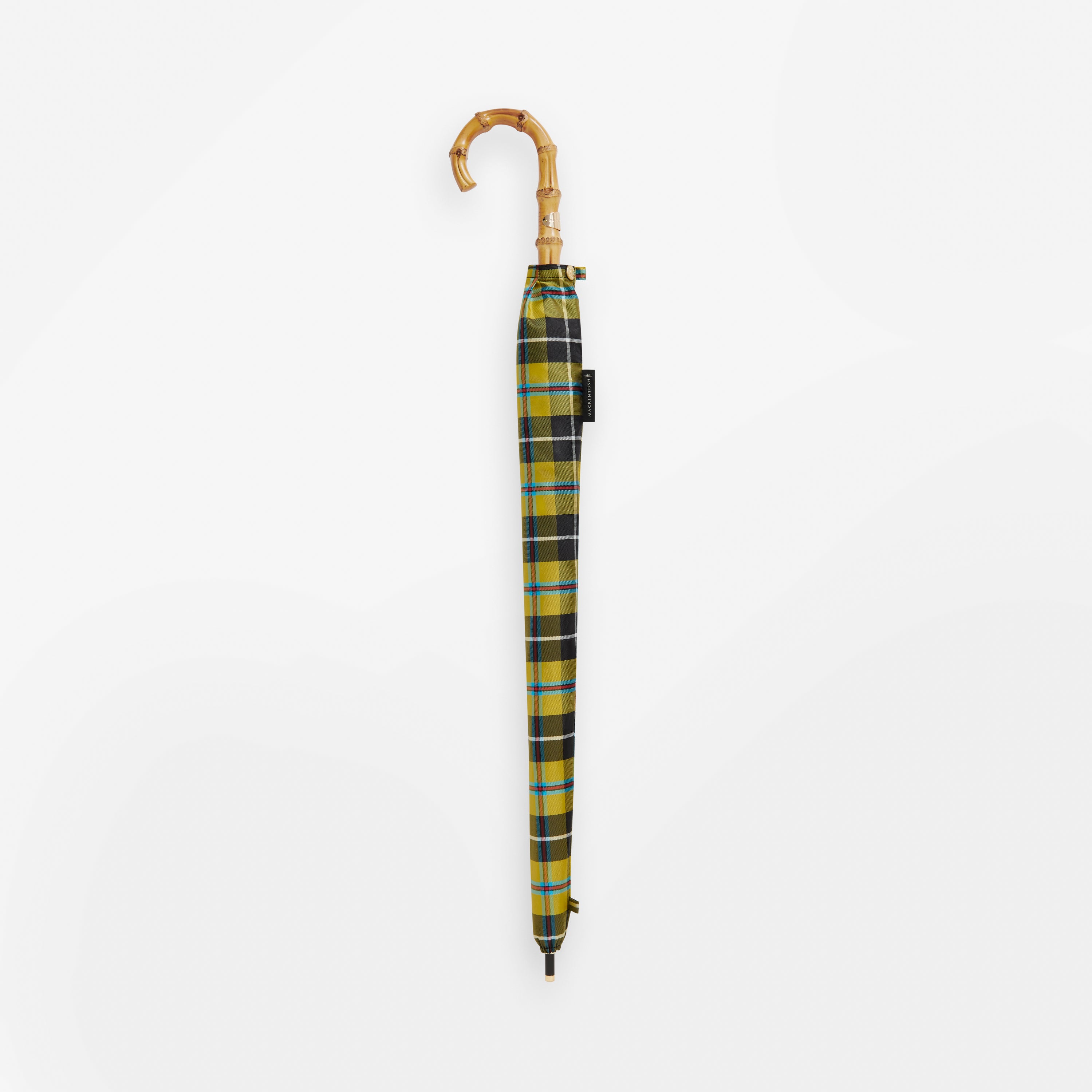 Heriot Whangee Handle Stick Umbrella Check Cornish National Check