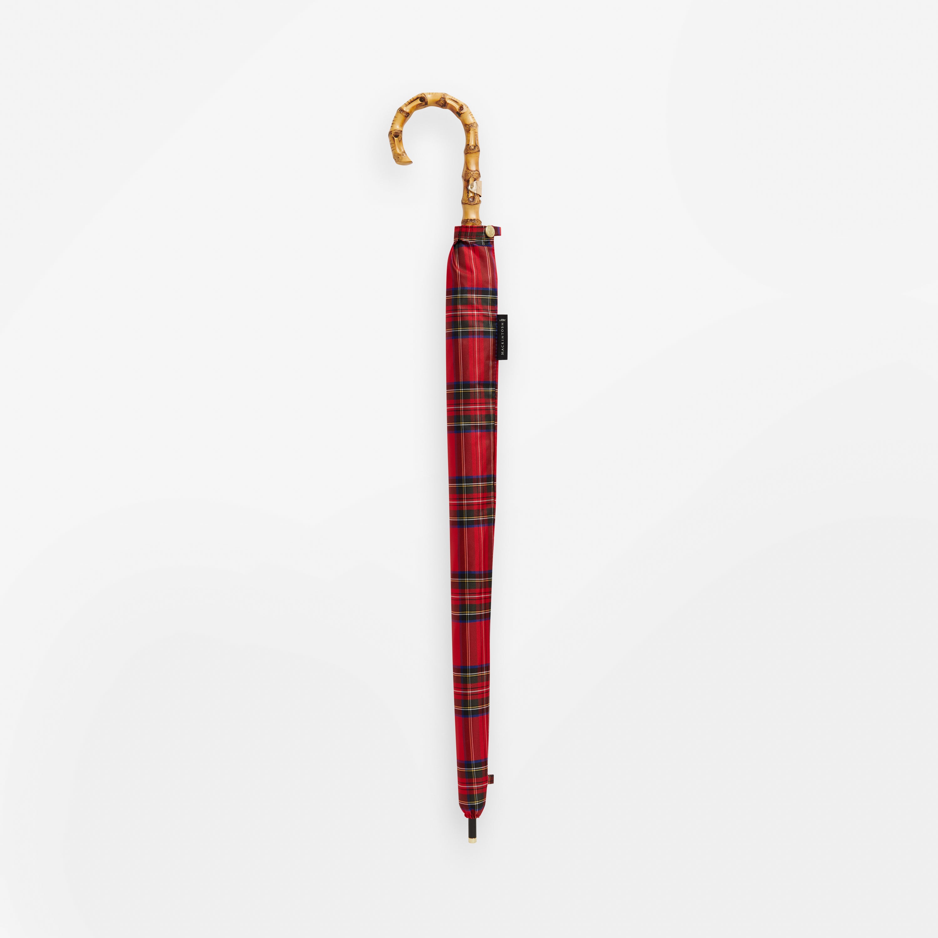 Heriot Whangee Handle Stick Umbrella Check Royal Stewart Check