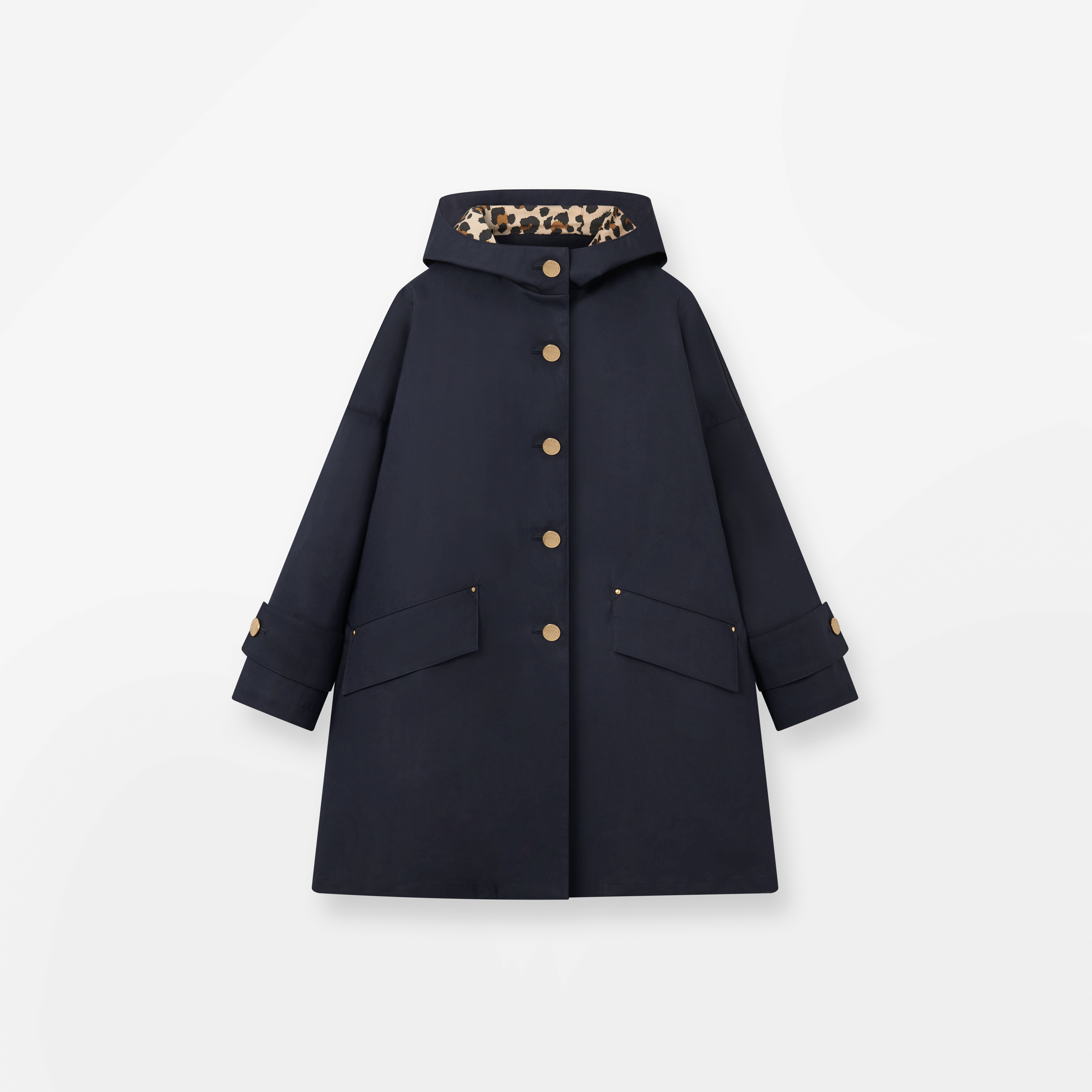 Humbie Raintec Hooded Short Coat Navy